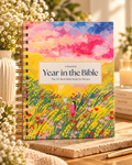 A Beautiful Year in the Bible spiral-bound cover styled product photo