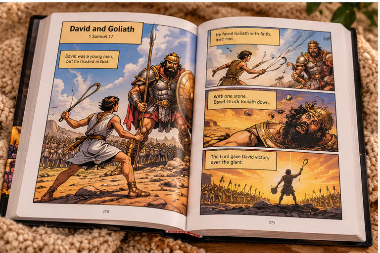 The Action Bible illustrated Bible story interior pages