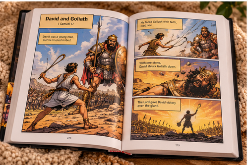The Action Bible illustrated Bible story interior pages